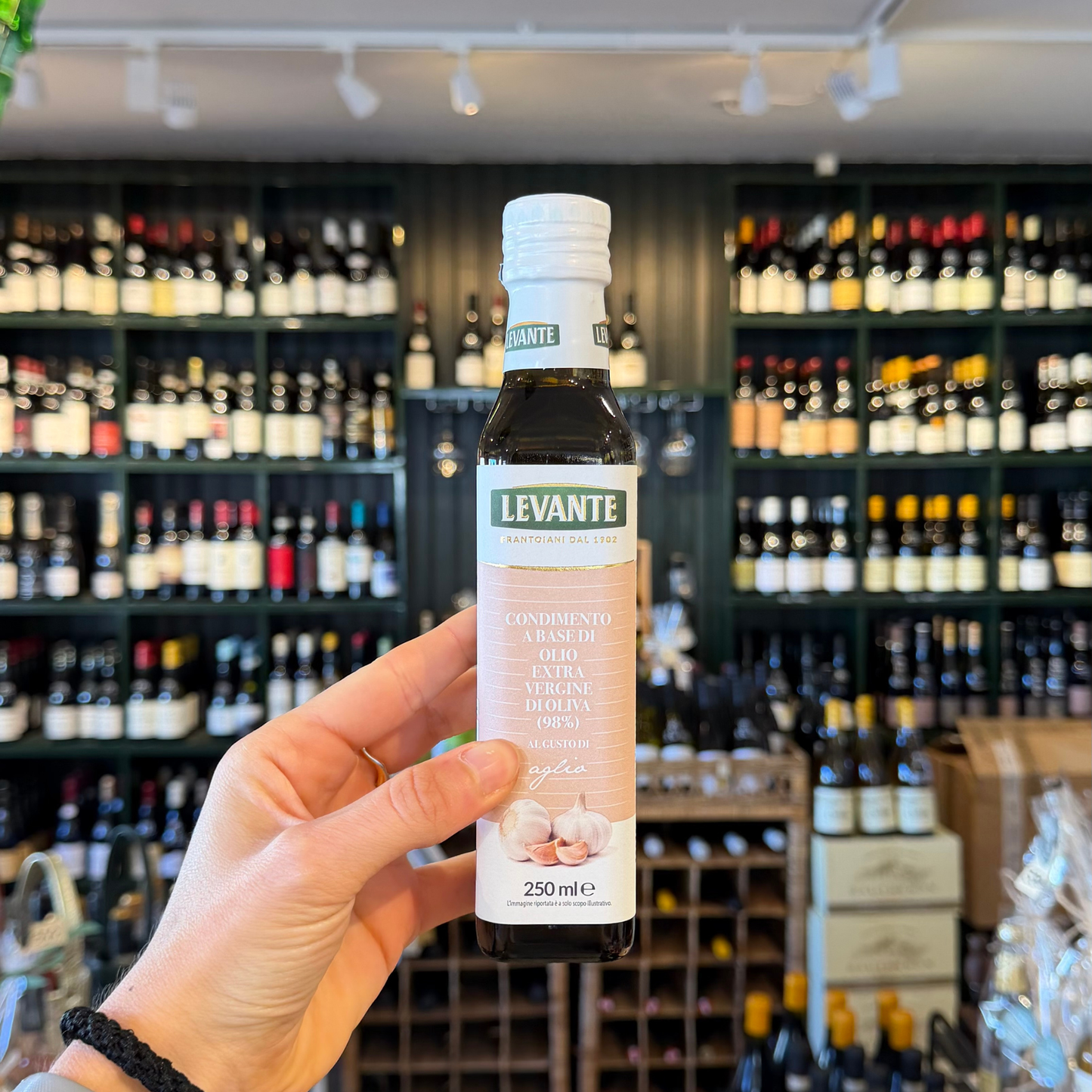 Ex. jomfru olivenolie med hvidløg, 250ml