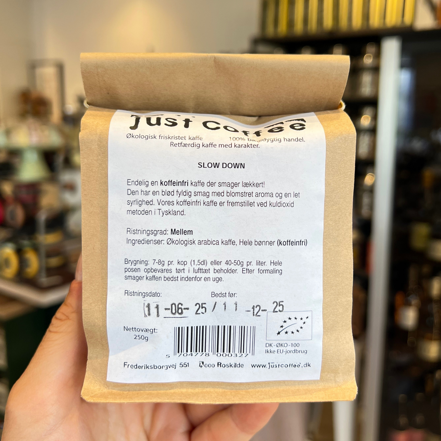 Just Coffee Slow Down Koffein fri, 250g
