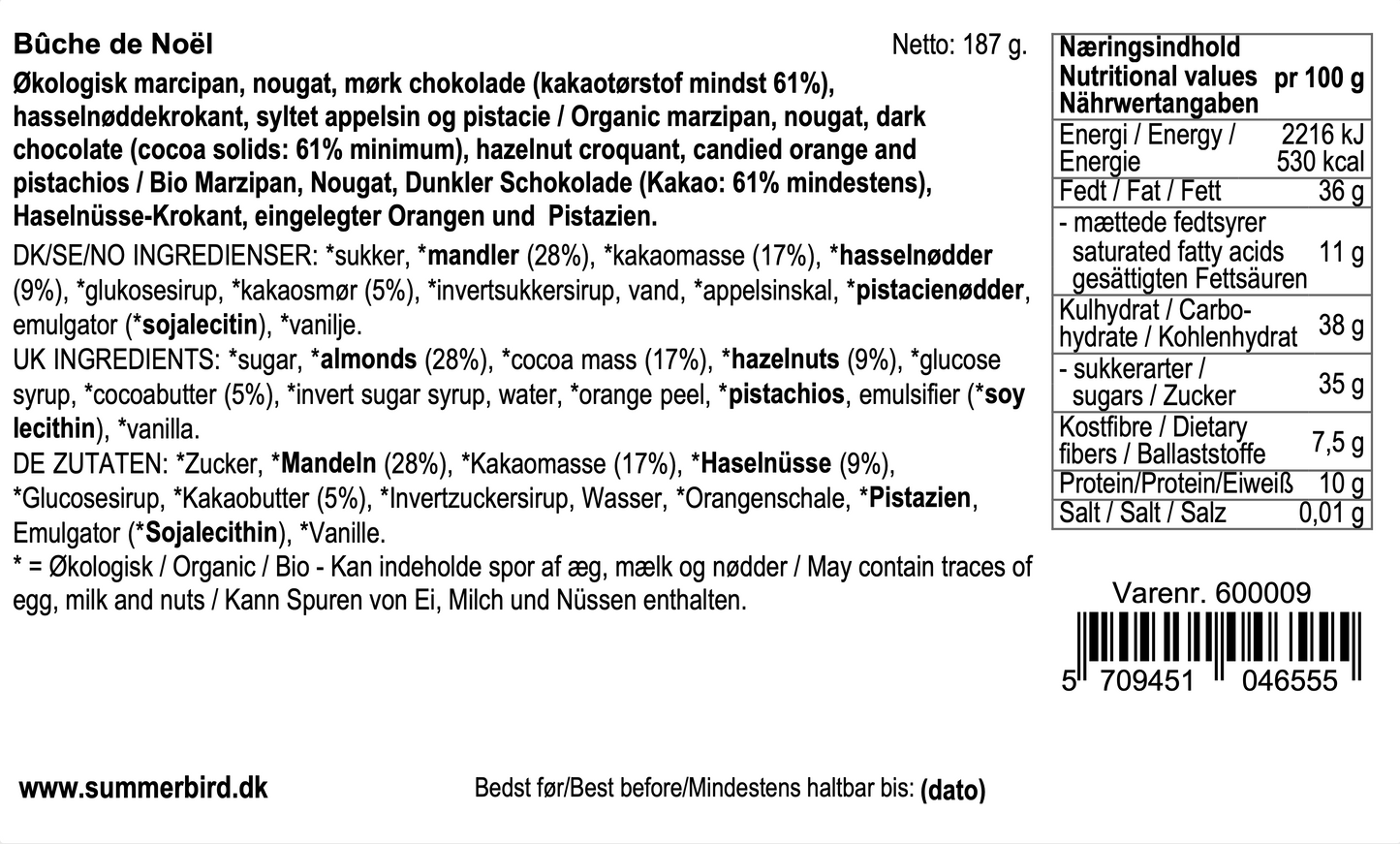 Summerbird - Julebrød, Büche de Noël