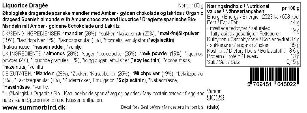 Summerbird Organic Liquorice Dragee
