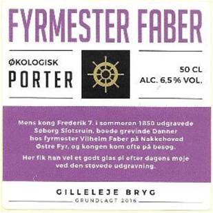 Gilleleje Bryg, Porter Fyrmester Faber ØKO 44cl
