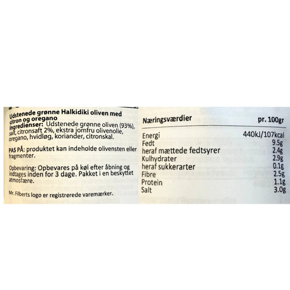Mr Filbert’s Citron & Oregano grønne Oliven