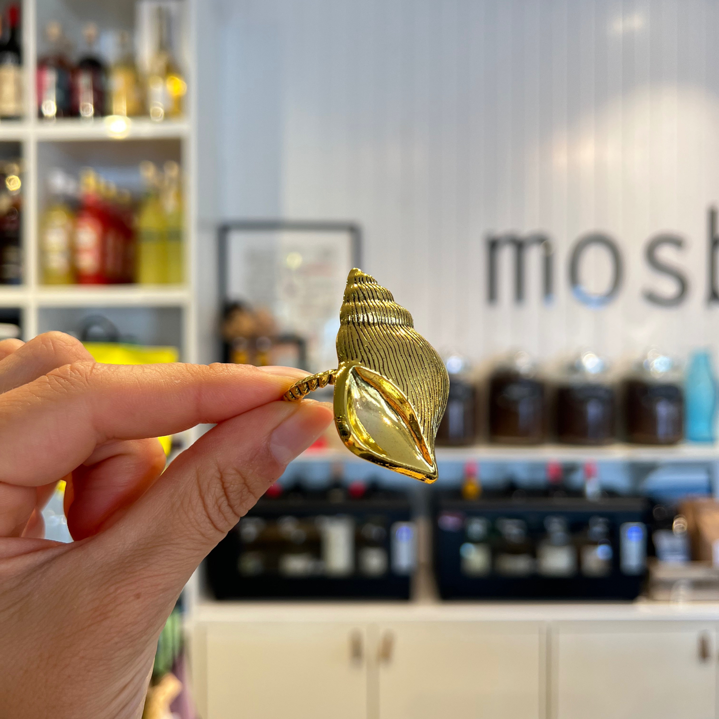 Blåmst Servietringe - Konkylie guld