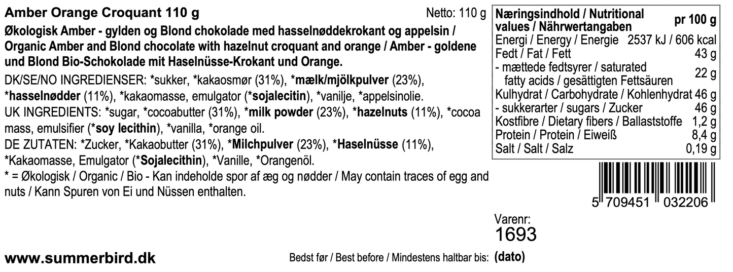 Summerbird Amber Orange Croquant