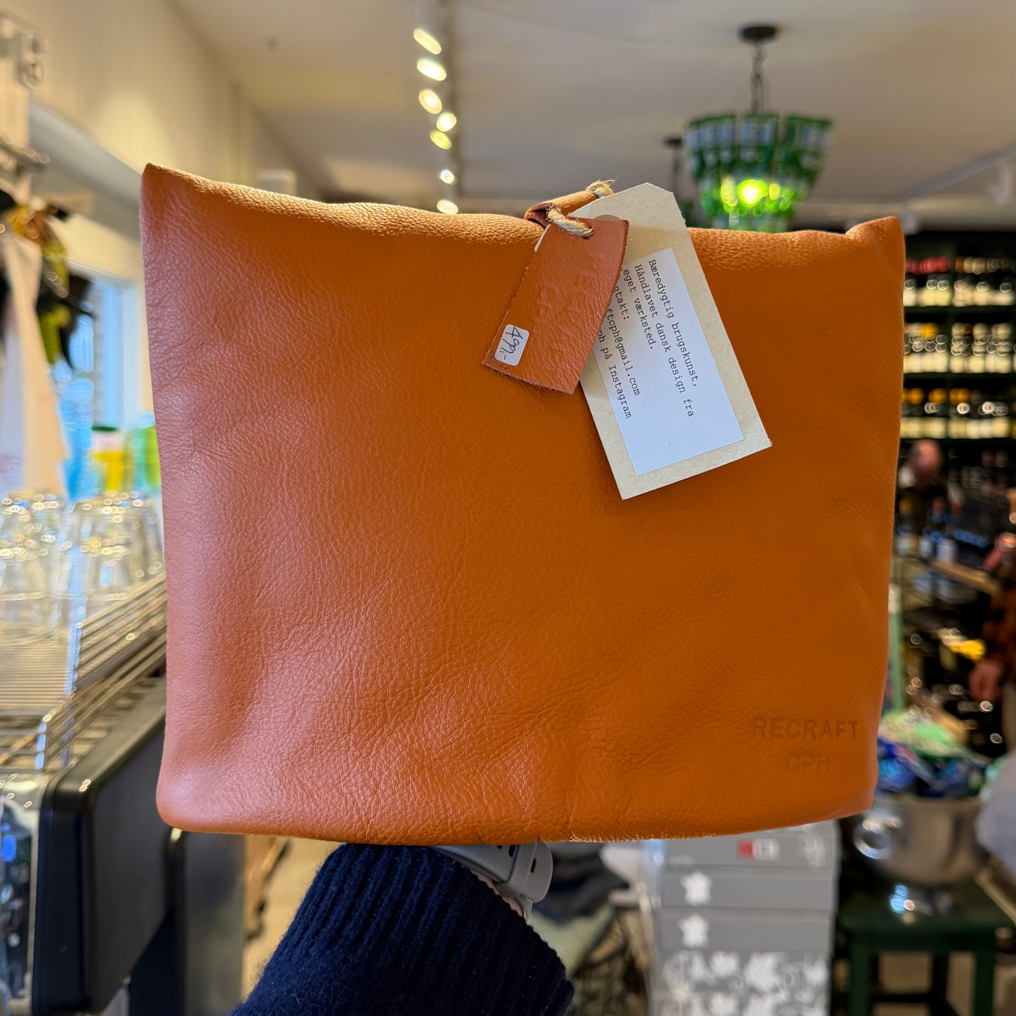 Recraft Tehætte, Skind Orange med gul blomstret for