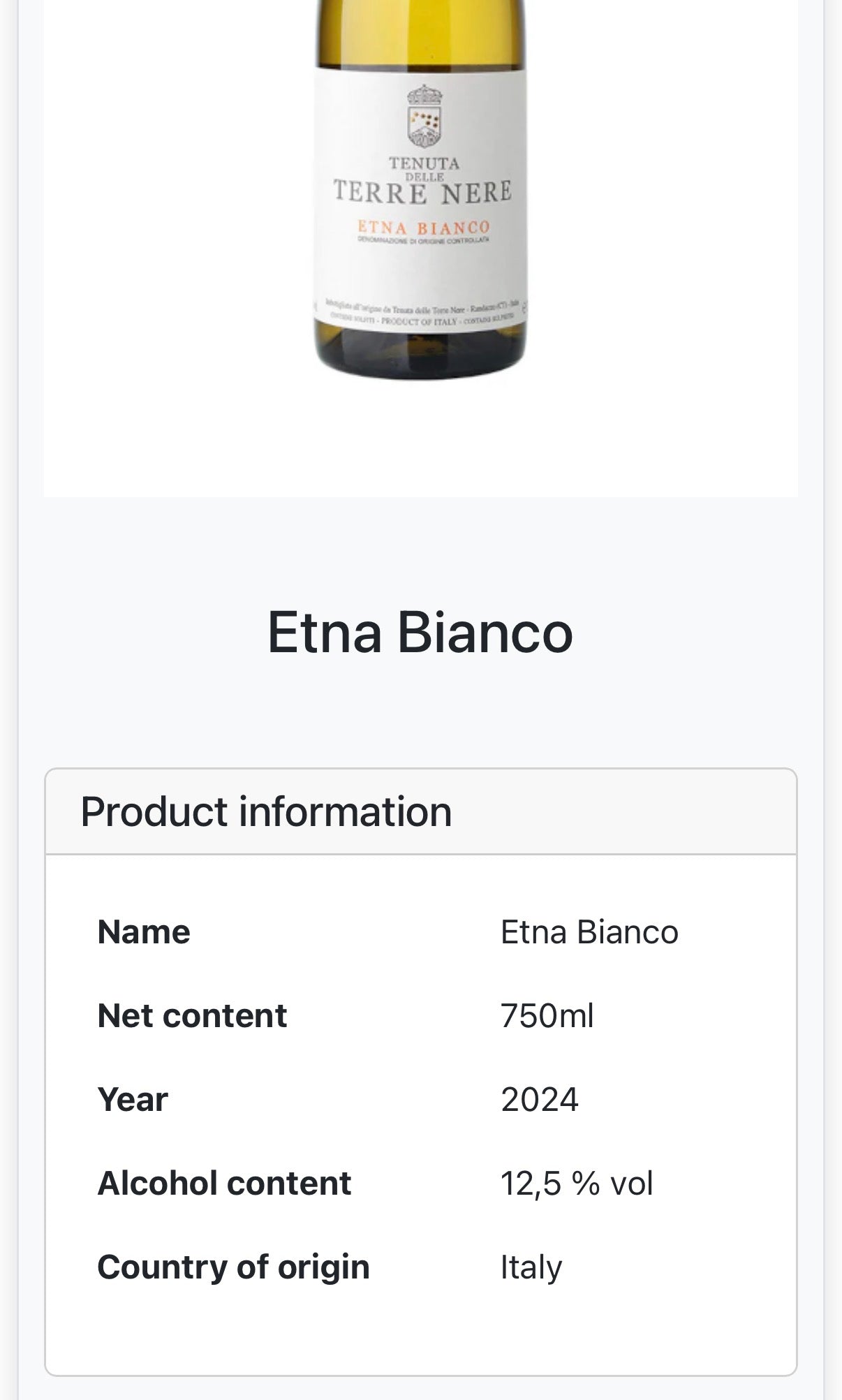 2024 Terre Nere Etna Bianco