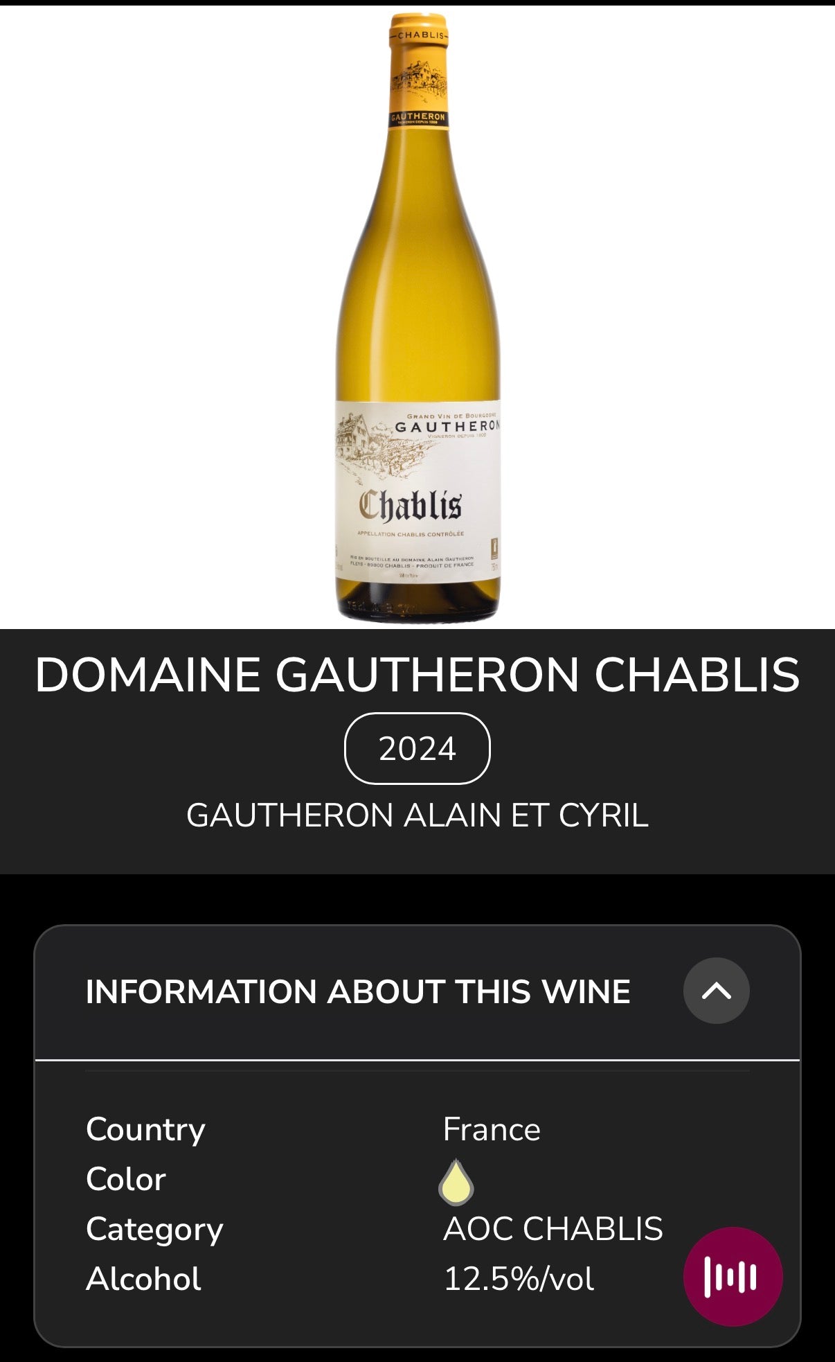 2023 Domaine Gautheron Chablis