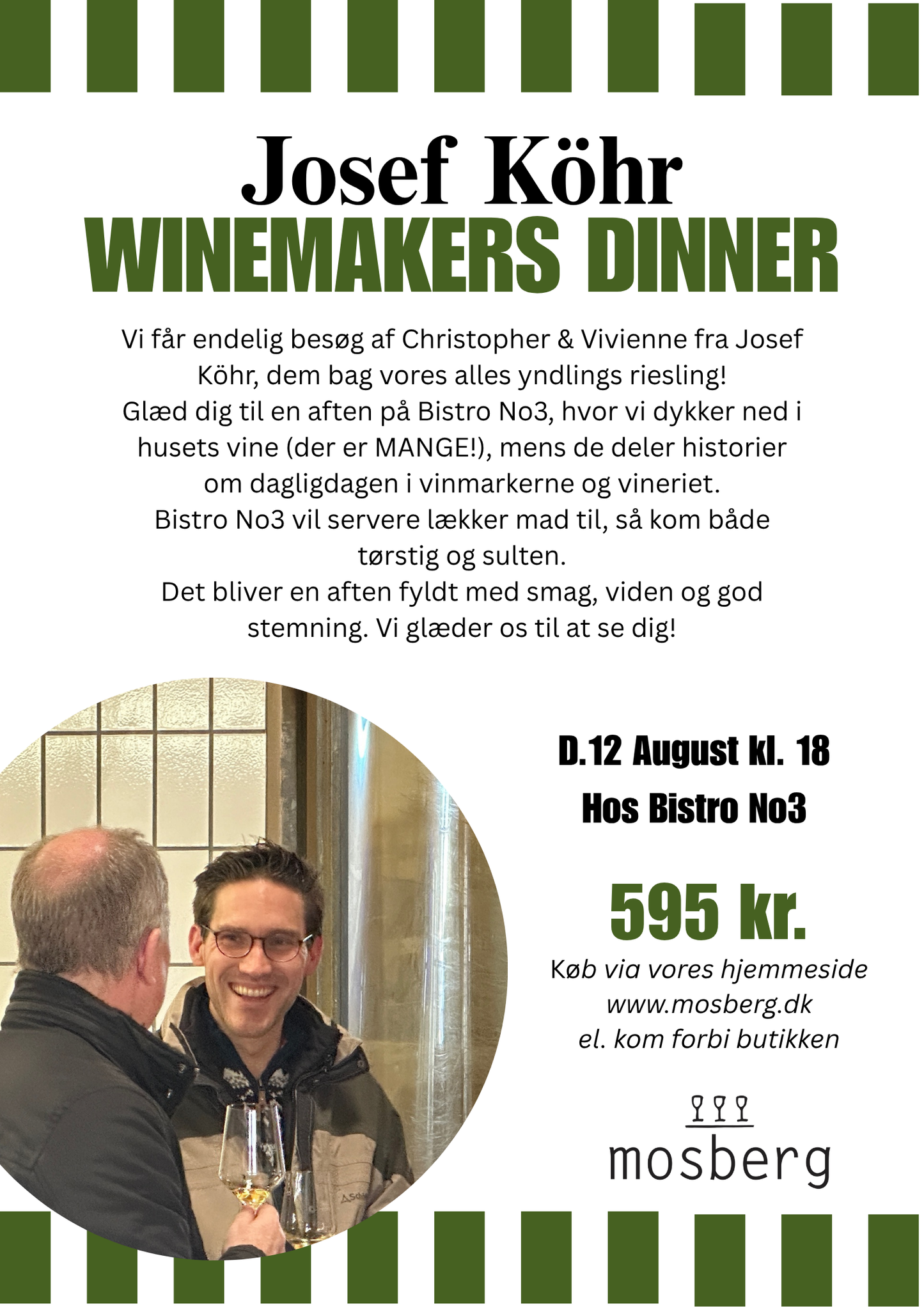 Josef Köhr kommer til Gilleleje! - Winemakers dinner, d. 12 August